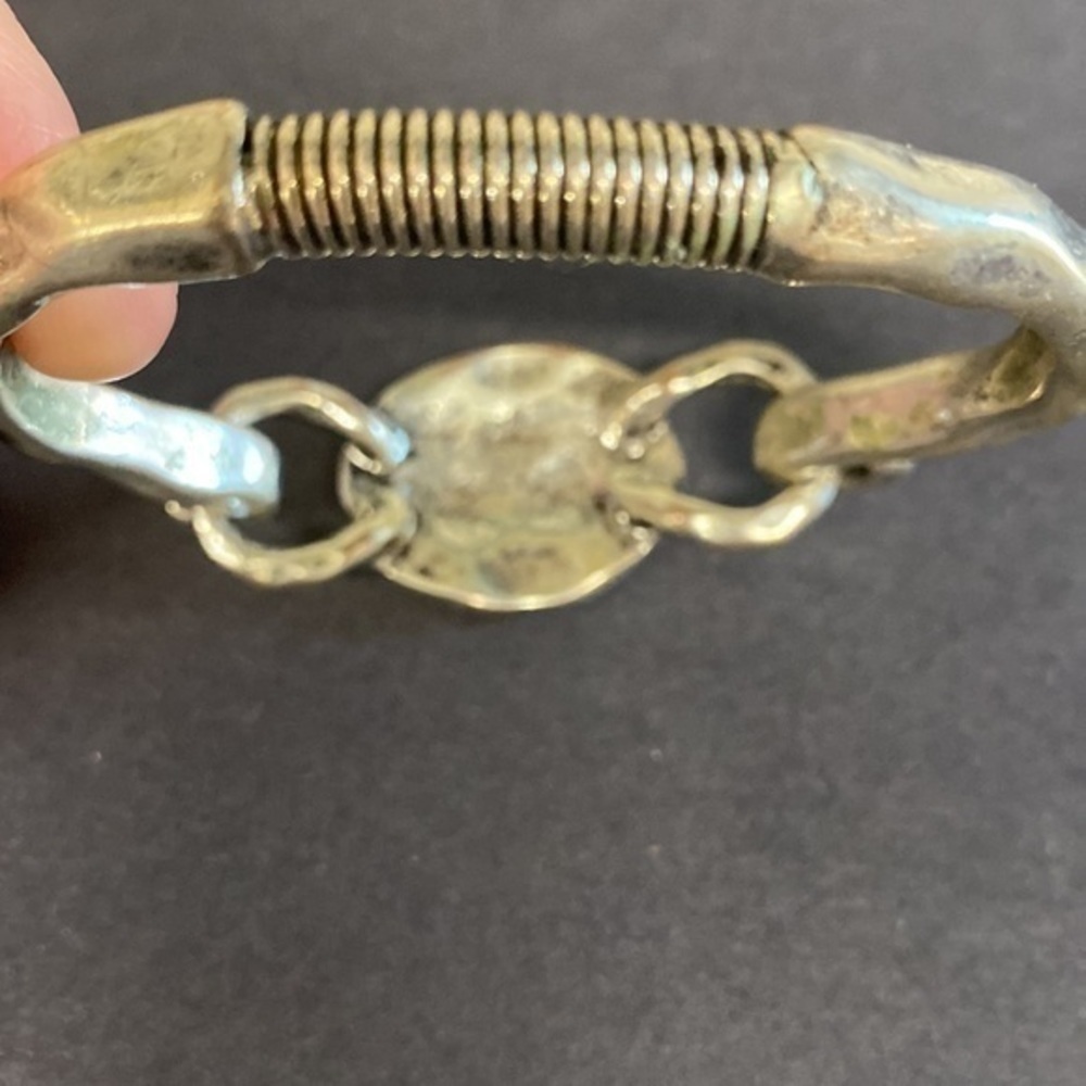 Family Tree Hammered Silver / Gold Bracelet - Picture 5 of 7